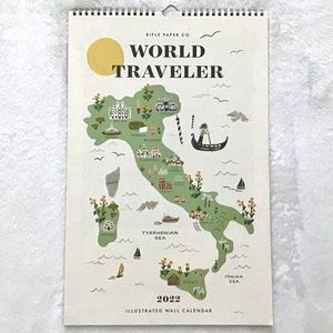 Anthropologie Rifle Paper Co. 12 Art Prints 2022 World Traveler Calendar NEW
